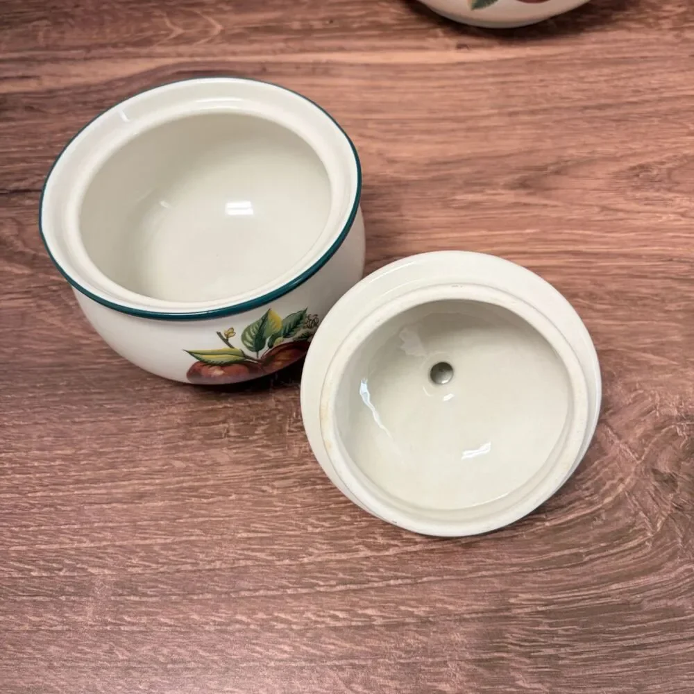 Casuals by China Pearl Apple Blossom Teapot Creamer Sugar Bowl Set
